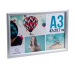 Cadre photo mural aluminium A3 - Argent