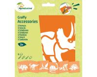 Set de 6 pochoirs enfants, Dinosaures - Orange