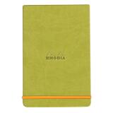 Rhodiarama Webnotepad rembordé rigide 9x14 cm 192 pages ligné microperforé papier ivoire 90g fermeture élastique - Anis
