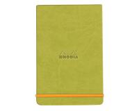 Rhodiarama Webnotepad rembordé rigide 9x14 cm 192 pages ligné microperforé papier ivoire 90g fermeture élastique - Anis