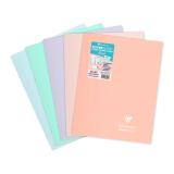 Cahier piqué Koverbook Blush 24x32cm 48 pages grands carreaux couverture polypropylène opaque bicolore - Assortis