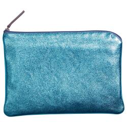 MIROR CUIR Pochette 23x16 cm Miror Turquoise