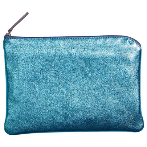 MIROR CUIR Pochette 23x16 cm Miror Turquoise