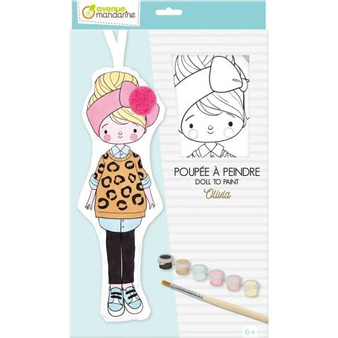 Poupée à peindre, Olivia - Bleu