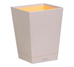 Rhodiarama corbeille à papier simili cuir italien 27x27x32 cm - Argent