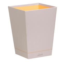 Rhodiarama corbeille à papier simili cuir italien 27x27x32 cm - Argent