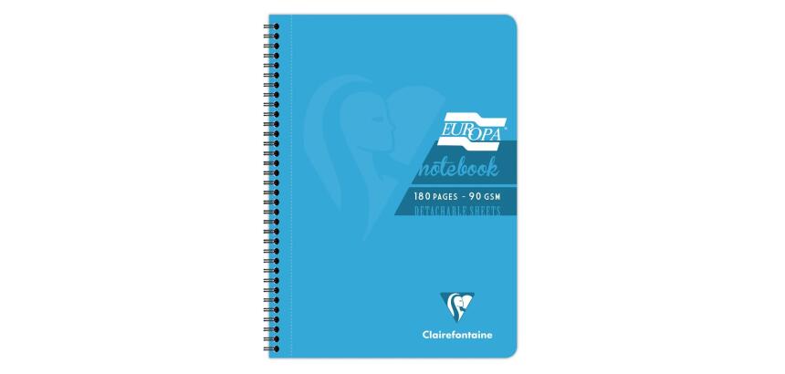 Notitieboek met volledige binding EUROPA GLOSSY A4 180 uitscheurbare microgeperforeerde pagina's gelijnd + marge