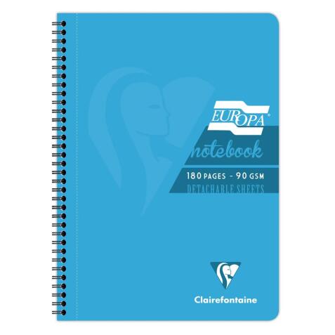 Cahier reliure intégrale EUROPA GLOSSY A4 180 pages détachables micro-perforées ligné + marge