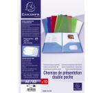 Pack 10 Subcarpetas de presentación Exacompta doble bolsillo Flexible 20x100º - A4xA3