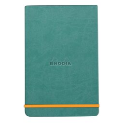 Rhodiarama Webnotepad rembordé rigide A5 192 pages ligné microperforé papier ivoire 90g fermeture élastique - Eau