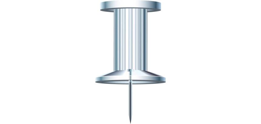 Boîte de 25 épingles Push Pins - Hauteur de pointe 7mm - 10mm de diamètre