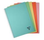 Cahier reliure intégrale Linicolor ESSENCE A4 100 pages grands carreaux couverture plastique polypropyène rainuré - Assortis