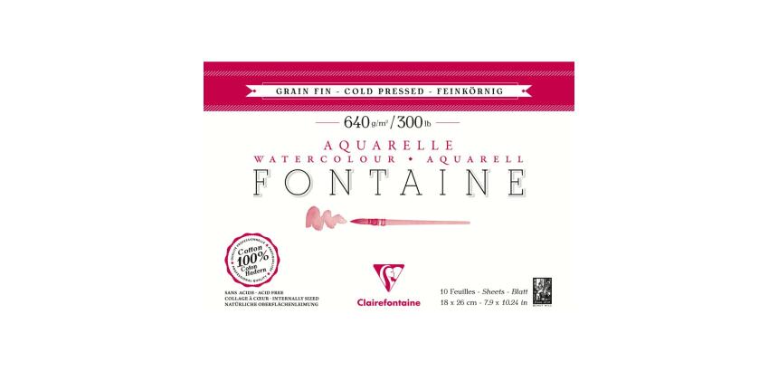 Fontaine bloc collé 4 côtés 10F 18x26cm 640g grain fin