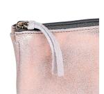 PLUME Grande pochette 2 compartiments en Daim irisé 22x11cm - Cuivre