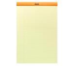 Bloc agrafé Rhodia Yellow N°19 21x31,8 cm 80 feuillets ligné avec marge 80g - Orange