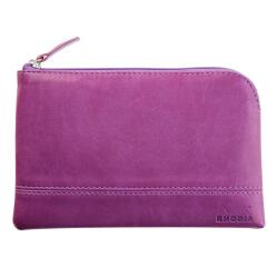 Rhodiarama pochette zippée en simili cuir - taille S (11x17 cm) - Violet