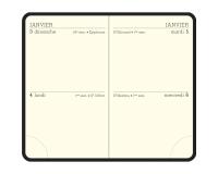 Recharge agenda de poche Mini 11 - 2 Jours 7,5 x 11,5 cm Janvier à Décembre 2026 - Tranche or