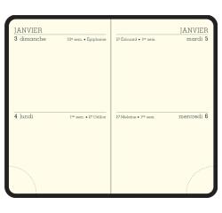 Recharge agenda de poche Mini 11 - 2 Jours 7,5 x 11,5 cm Janvier à Décembre 2026 - Tranche or
