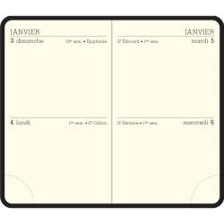 Recharge agenda de poche Mini 11 - 2 Jours 7,5 x 11,5 cm Janvier à Décembre 2026 - Tranche or