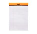Bloc agrafé Rhodia N°16 14,8x21 cm 80 feuillets ligné avec marge 80g - Orange