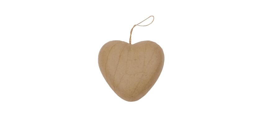Coeur cordon 4x8x8cm - Kraft