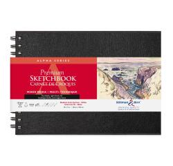 Alpha Series carnet spiralé 50F 25,4x17,8cm 150g - Blanc