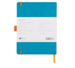 Rhodiarama Meeting book A5 maxi, 80 microgeperforeerde bladen wit papier van 90g, sluiting met elastiek en penhouder - Turquoise