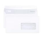 Enveloppe Clairefontaine 80 g/m² blanche à fenêtre papier cristal avec bande de protection - Boite de 500