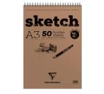 Sketch bloc spiralé 50F A3 90g - Blanc