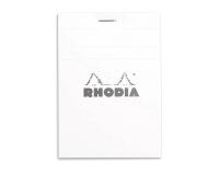 Gehefter Notizblock Rhodia No.12 8,5x12cm 80 Blatt kariert 80g - Weiß