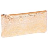 CÉLESTE CUIR Trousse plate 11x22 cm Lazer Or