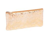 CÉLESTE CUIR Trousse plate 11x22 cm Lazer Or