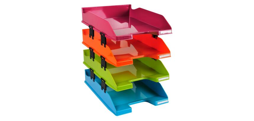 Set de 4 corbeilles-à-courrier Combo Midi Iderama - Couleurs assorties