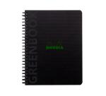 Rhodiactive Greenbook ligné, A5+, perf.6 trous, papier recyclé 90g FSC® - Noir