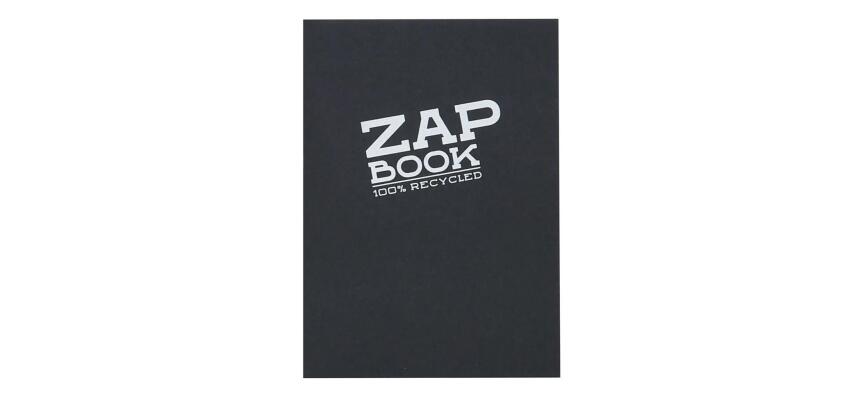 Zap Book carnet collé 160F A6 80g - Noir