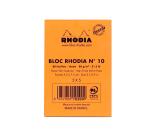 Bloc agrafé Rhodia N°10 5,2x7,5 cm 80 feuillets petits carreaux 5x5 80g - Orange