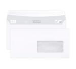 Paquet de 50 Enveloppes Blanches DL-110x220mm - Auto-Adhésives - 80g/m2 - Fenêtre Papier Cristal 45x100 (position 20/20) - Blanc