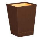 Rhodiarama corbeille à papier simili cuir italien 27x27x32 cm - Bronze