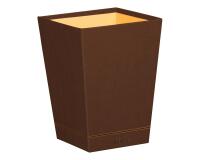 Rhodiarama corbeille à papier simili cuir italien 27x27x32 cm - Bronze