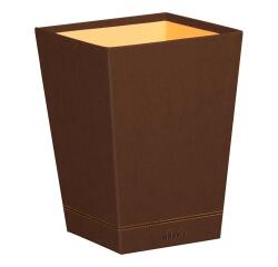 Rhodiarama corbeille à papier simili cuir italien 27x27x32 cm - Bronze