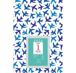 Bloc éphéméride neutre Papier sur support plaque imprimée 14,5 x 21,5 cm 2026 - Couleurs assorties