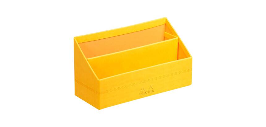 Rhodiarama porte-courrier simili cuir italien 25x10x14 cm - Jonquille