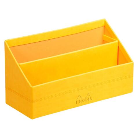 Rhodiarama porte-courrier simili cuir italien 25x10x14 cm - Jonquille