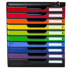 Cassettiera Modulo Iderama 10 cassetti con serratura - Arlecchino glossy