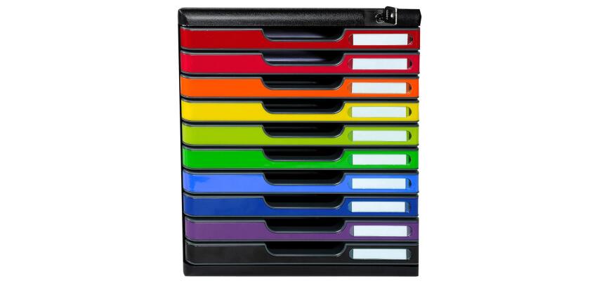 Cassettiera Modulo Iderama 10 cassetti con serratura - Arlecchino glossy