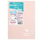 Koverbook Blush cahier piqué A5 96 pages ligné couverture polypropylène opaque bicolore. - Rose poudré/Menthe à l'eau