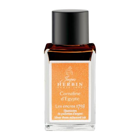 Encre 1798 à paillettes argentées 15ml  - Orange