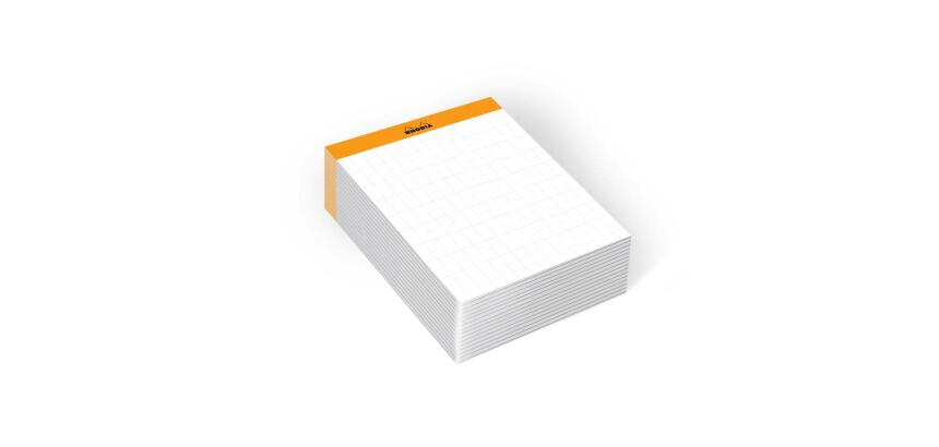 Rhodia bloc Memo N°11 petits carreaux 5x5 240 feuillets - filmé individuellement - Blanc