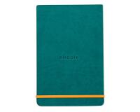 Rhodiarama Webnotepad rembordé rigide 9x14 cm 192 pages ligné microperforé papier ivoire 90g fermeture élastique - Paon
