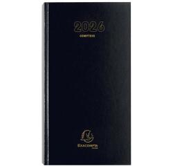Agenda de bureau Comptoir Euro et cents 15 x 27 cm Journalier 2026 - Noir